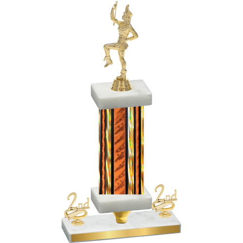 Premium Single Orange Glacier Second Place Majorette Trophy