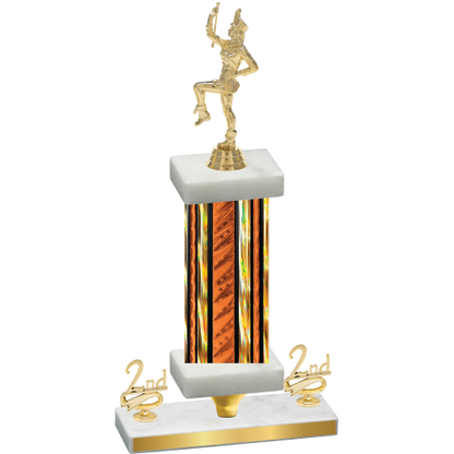 Premium Single Orange Glacier Second Place Majorette Trophy
