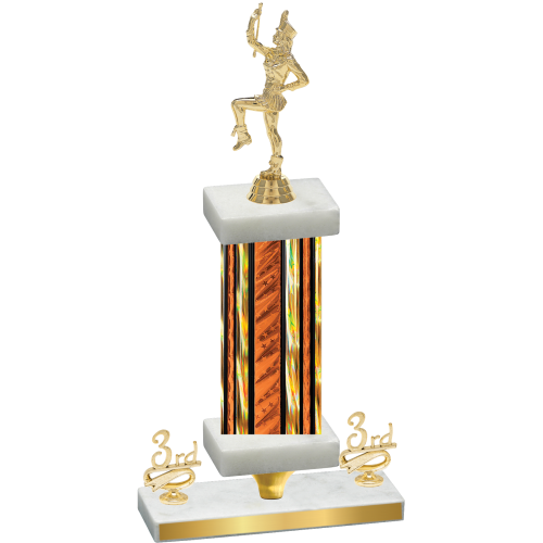 Premium Single Orange Glacier Third Place Majorette Trophy