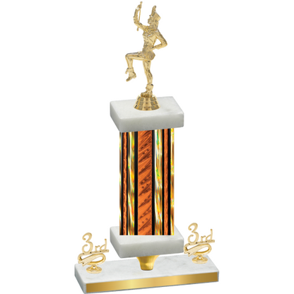 Premium Single Orange Glacier Third Place Majorette Trophy