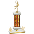 Premium Single Orange Glacier Fourth Place Majorette Trophy