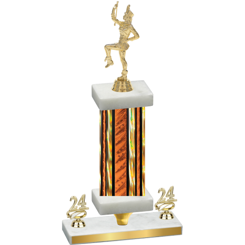 Premium Single Orange Glacier Year Majorette Trophy