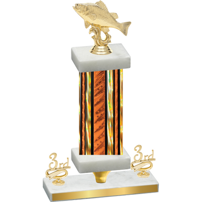 Premium Single Orange Glacier Third Place Fishing Trophy