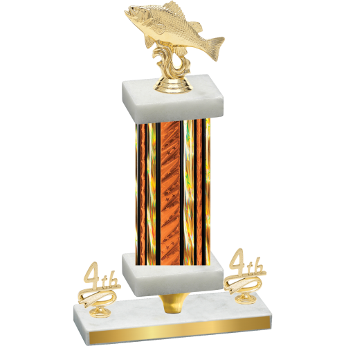 Premium Single Orange Glacier Fourth Place Fishing Trophy