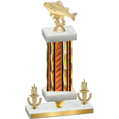 Premium Single Orange Glacier Victory Fishing Trophy