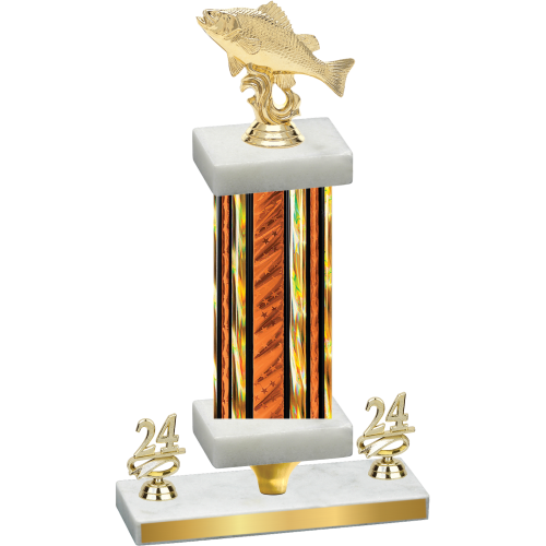 Premium Single Orange Glacier Year Fishing Trophy