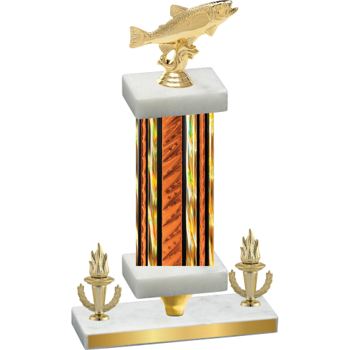 Premium Single Orange Glacier Victory Fishing Trophy