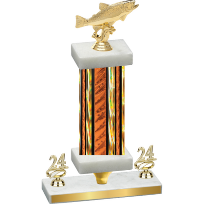 Premium Single Orange Glacier Year Fishing Trophy