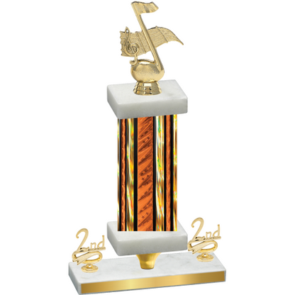 Premium Single Orange Glacier Second Place Music Trophy