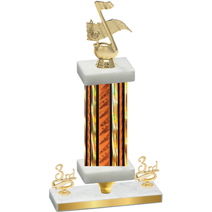 Premium Single Orange Glacier Third Place Music Trophy