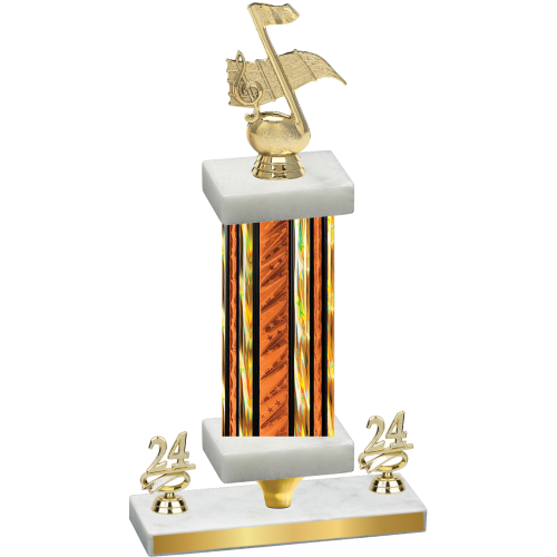 Premium Single Orange Glacier Year Music Trophy