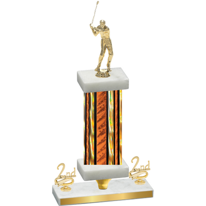 Premium Single Orange Glacier Second Place Golf Trophy