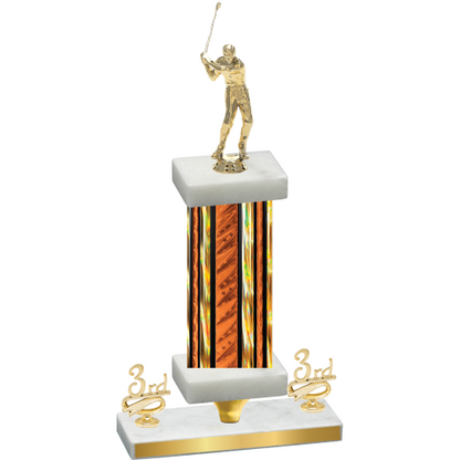 Premium Single Orange Glacier Third Place Golf Trophy