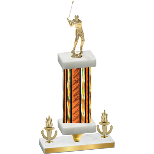 Premium Single Orange Glacier Victory Golf Trophy