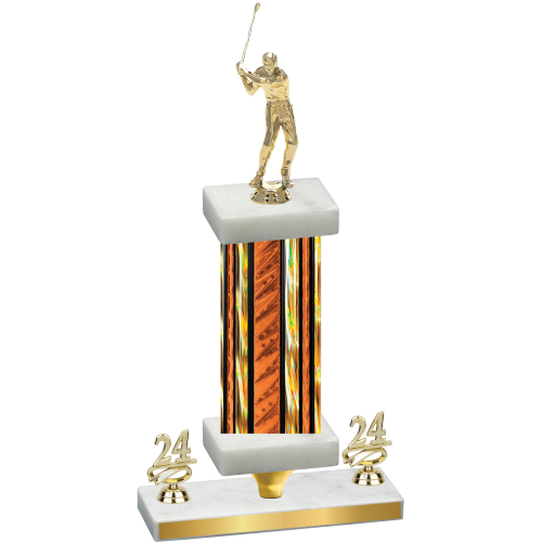 Premium Single Orange Glacier Year Golf Trophy