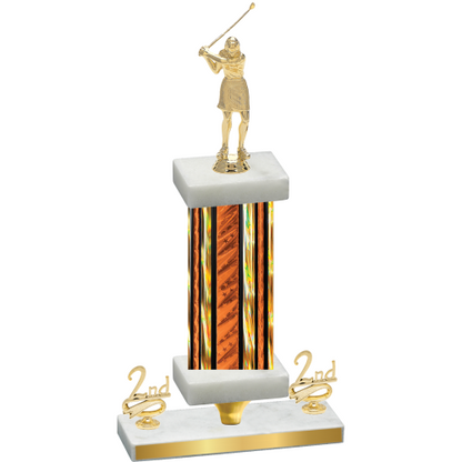 Premium Single Orange Glacier Second Place Golf Trophy