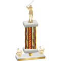 Premium Single Orange Glacier Third Place Golf Trophy