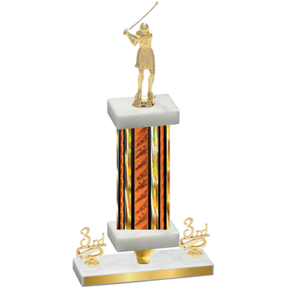 Premium Single Orange Glacier Third Place Golf Trophy