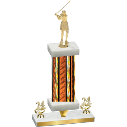 Premium Single Orange Glacier Year Golf Trophy