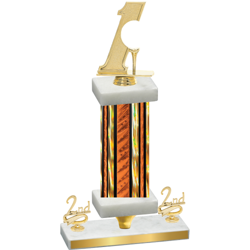 Premium Single Orange Glacier Second Place Golf Trophy