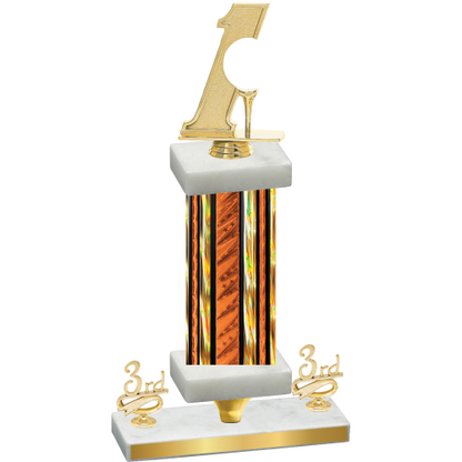 Premium Single Orange Glacier Third Place Golf Trophy