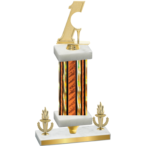 Premium Single Orange Glacier Victory Golf Trophy