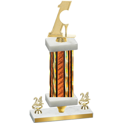 Premium Single Orange Glacier Year Golf Trophy