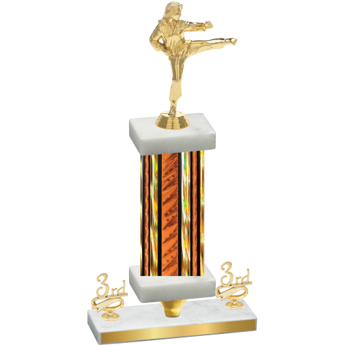 Premium Single Orange Glacier Third Place Karate Trophy