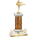 Premium Single Orange Glacier Fourth Place Karate Trophy
