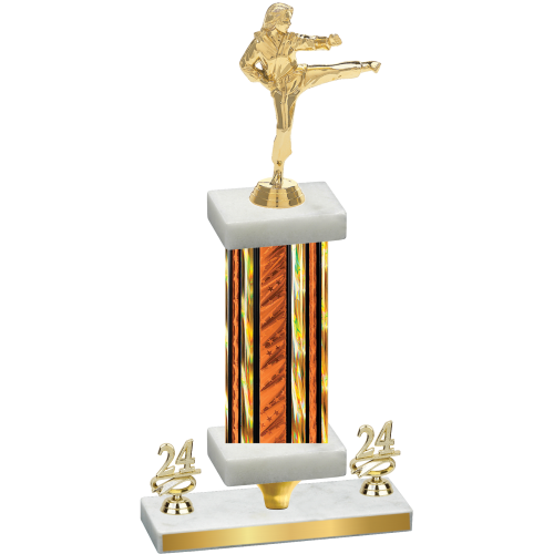 Premium Single Orange Glacier Year Karate Trophy