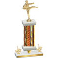 Premium Single Orange Glacier First Place Karate Trophy