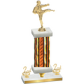 Premium Single Orange Glacier Second Place Karate Trophy