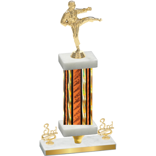 Premium Single Orange Glacier Third Place Karate Trophy