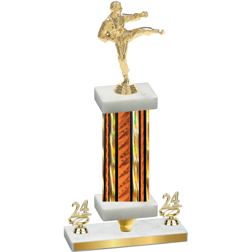 Premium Single Orange Glacier Year Karate Trophy