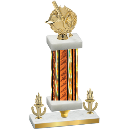 Premium Single Orange Glacier Victory Baseball Trophy