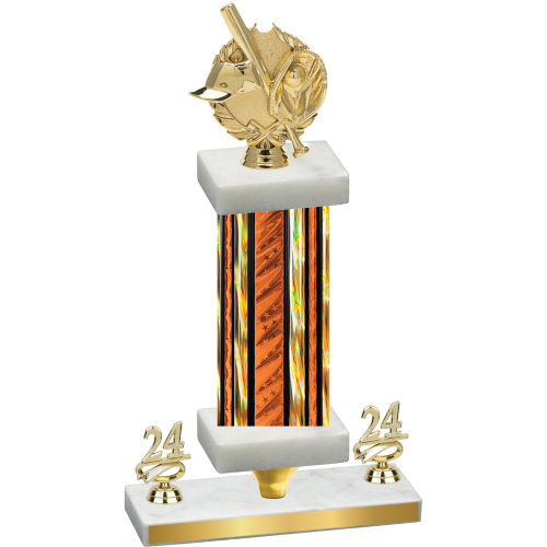 Premium Single Orange Glacier Year Baseball Trophy