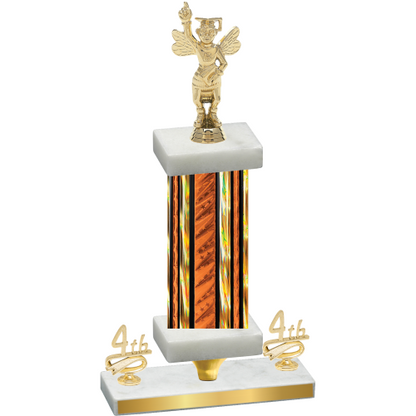 Premium Single Orange Glacier Fourth Place Academics Trophy