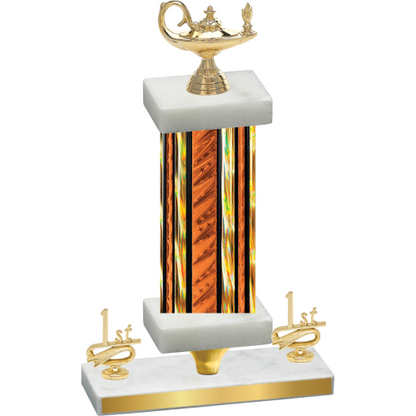 Premium Single Orange Glacier First Place Academics Trophy