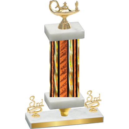 Premium Single Orange Glacier Third Place Academics Trophy