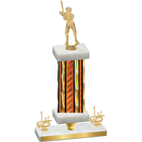 Premium Single Orange Glacier First Place Baseball Trophy