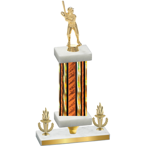 Premium Single Orange Glacier Victory Baseball Trophy