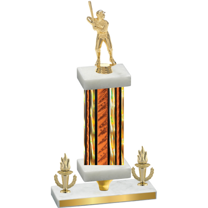 Premium Single Orange Glacier Victory Baseball Trophy