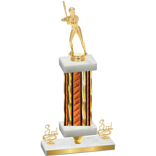 Premium Single Orange Glacier Third Place Softball Trophy