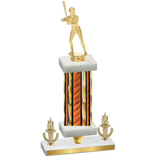 Premium Single Orange Glacier Victory Softball Trophy