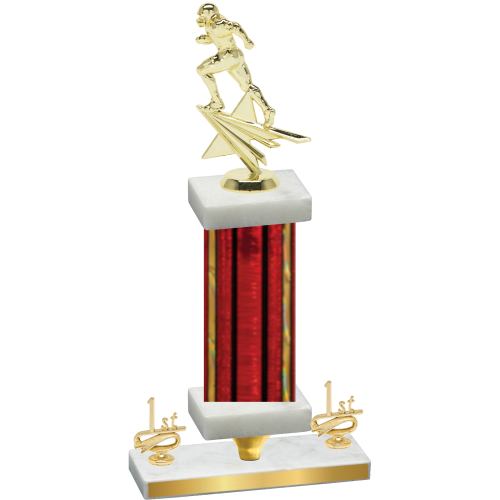 Premium Single Red Glacier First Place Football Trophy