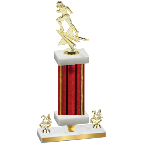 Premium Single Red Glacier Year Football Trophy