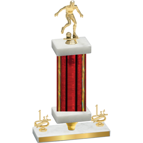 Premium Single Red Glacier First Place Soccer Trophy