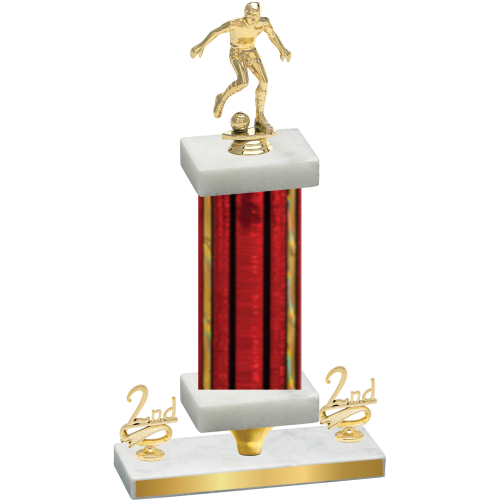 Premium Single Red Glacier Second Place Soccer Trophy