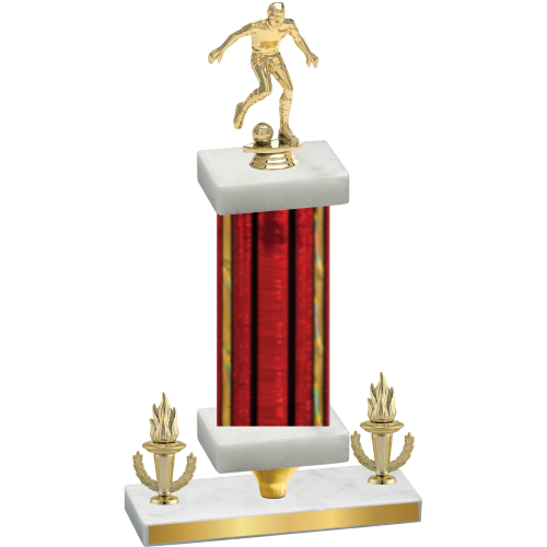 Premium Single Red Glacier Victory Soccer Trophy