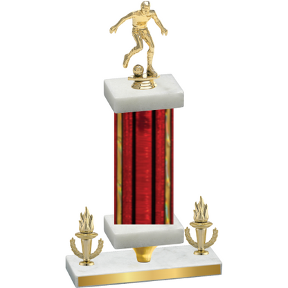 Premium Single Red Glacier Victory Soccer Trophy